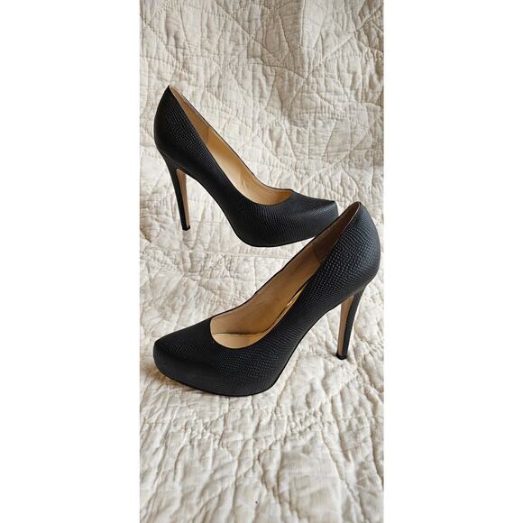 Jessica Simpson Anyelin Heels‎ Pump Black 9.5 Platform Snake 3D Texture EU 41 - Picture 3 of 9